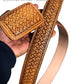 PTO handtooled belt by Boltsbootsbrand