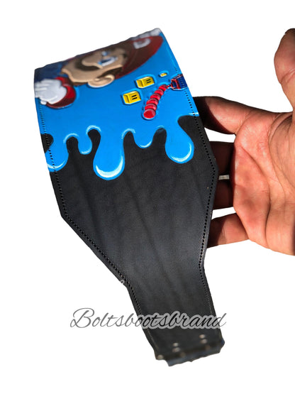 Mario handtooled weight belt by Boltsbootsbrand