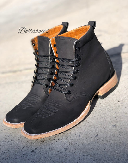 F black womens laced ups by Boltsbootsbrand